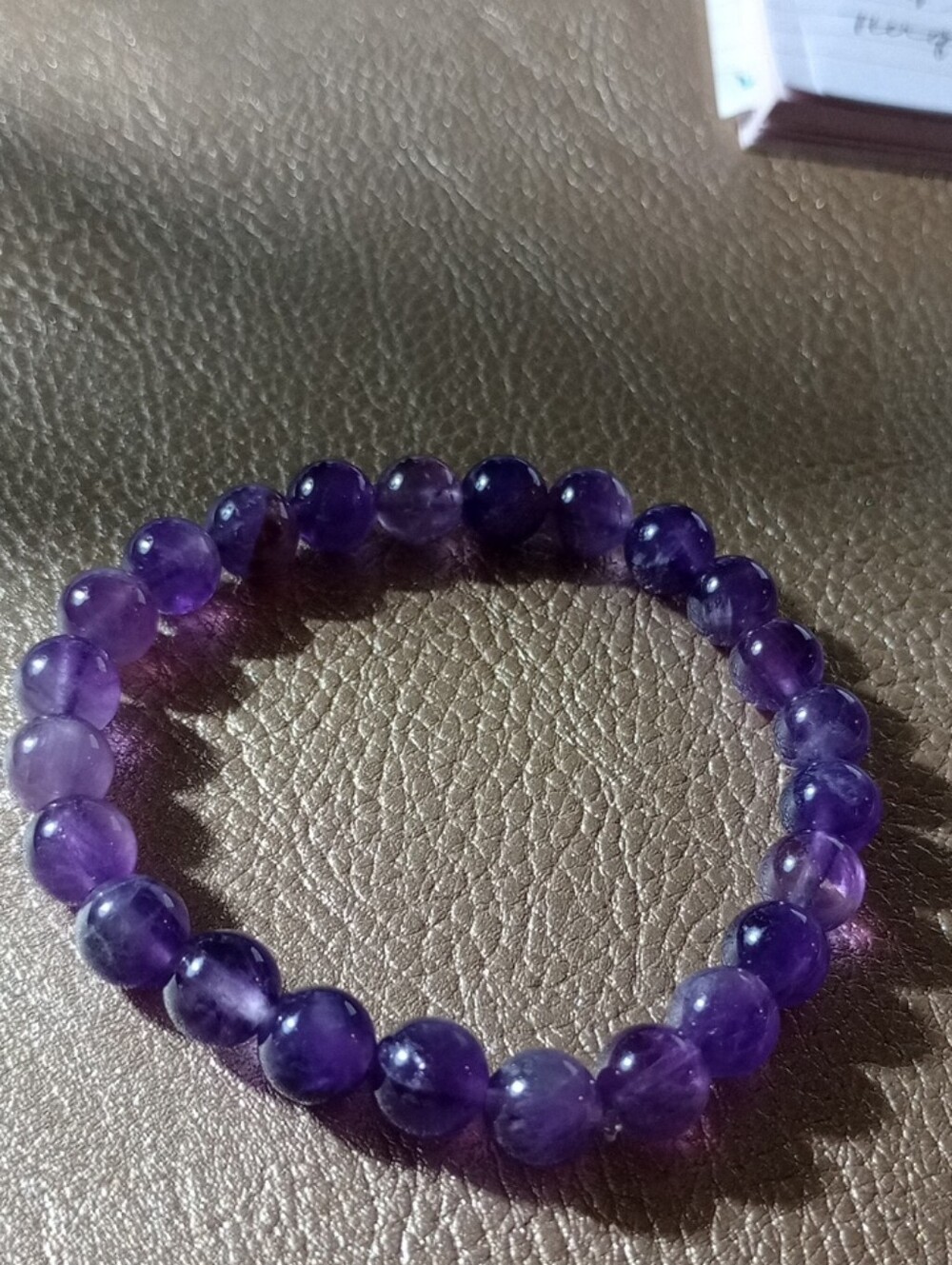 Healing Crystal 🔮 Amethyst Beaded Stretch Bracelet - Purple Gemstone Bracelet